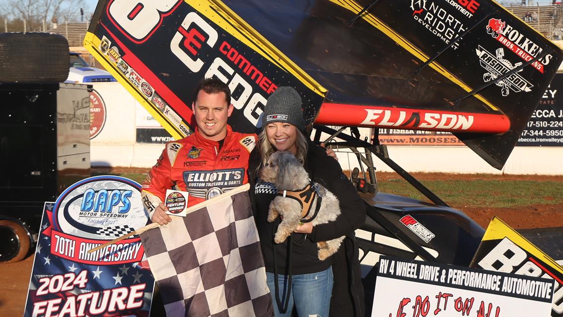 ELIASON WINS OVER WAGAMAN IN A PHOTO FINISH AT BAPS MOTOR SPEEDWAY